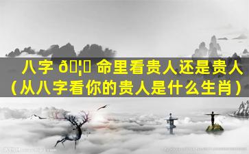 八字 🦋 命里看贵人还是贵人（从八字看你的贵人是什么生肖）